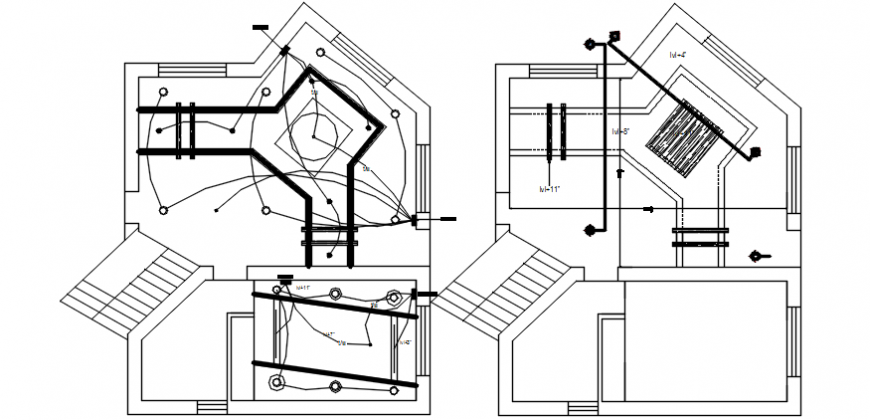 Electrical layout details in building 2d view autocad software file