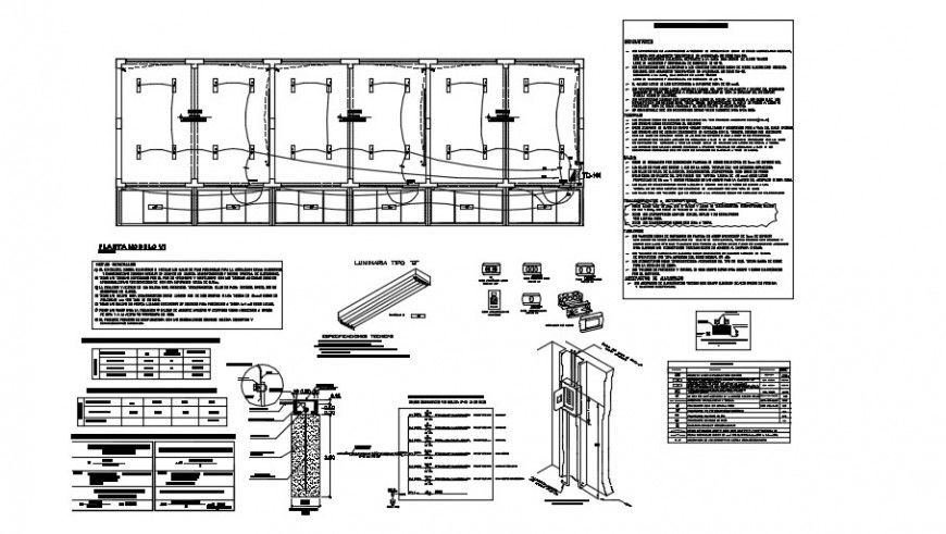 Electrical layout plan detail of a building dwg file