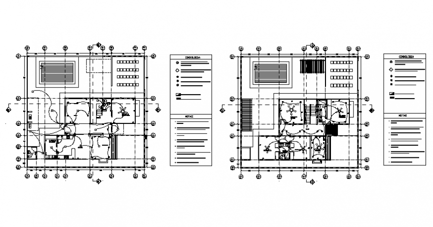 Electrical layout plan details of one family three bedroom house dwg file