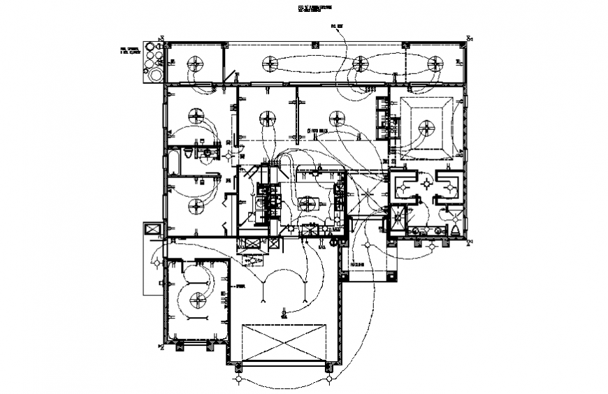 Electrical layout plan details of second floor of house dwg file