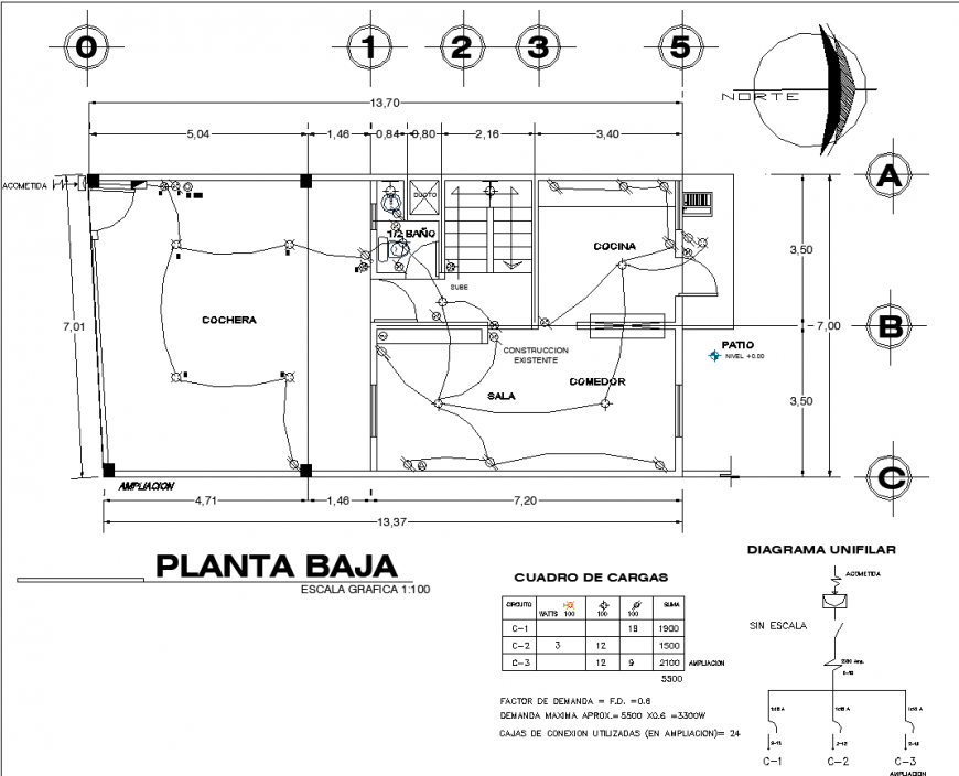 Electrical layout plan drawing in dwg AutoCAD file.