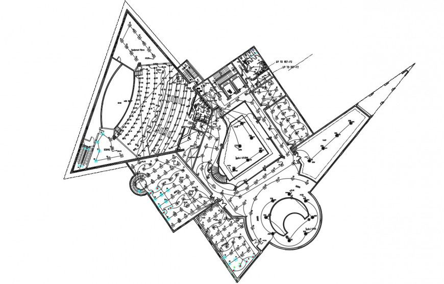 Electrical layout plan in building in dwg file