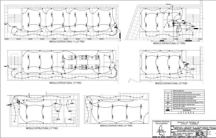 Electrical layout plan of a collage drawing in dwg AutoCAD file.