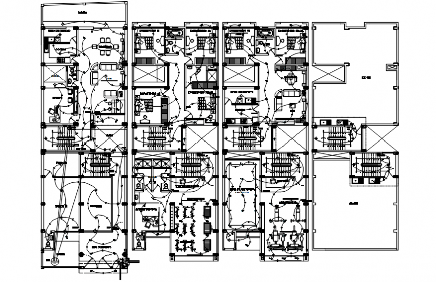 electrical layout plan of multifamily housing cad file