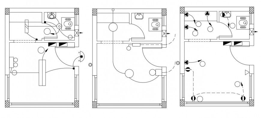 Electrical layout plan of room cad file