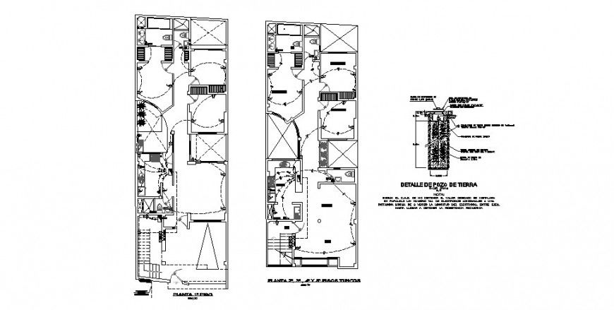 Electrical layout plan of the residential building in dwg AutoCAD file.