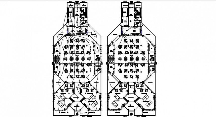 electrical lighting layout floor detail of restaurant project