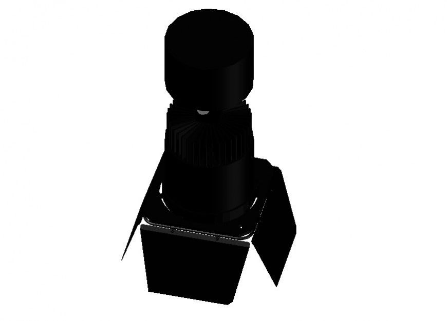 Electrical luminary torch detail 3d model layout file in dwg format