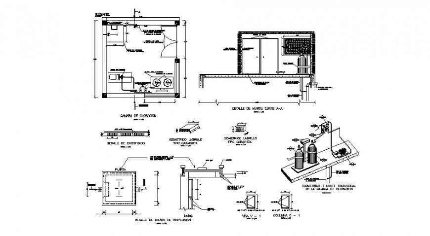 Electrical machinery room detail 2d view layout plan and section autocad file