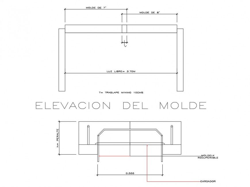 Electrical mold elevation and auto-cad details dwg file