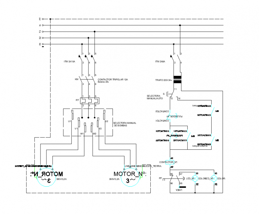 Electrical motor detail elevation layout 2d view autocad file