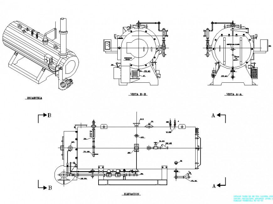 Electrical motor elevation and section 2d view layout file in autocad format