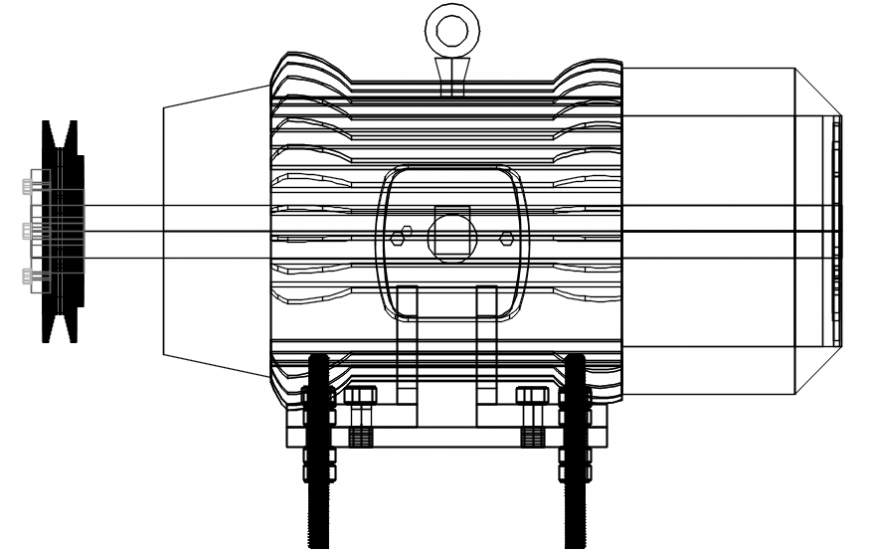 Electrical motor elevation in AutoCAD file