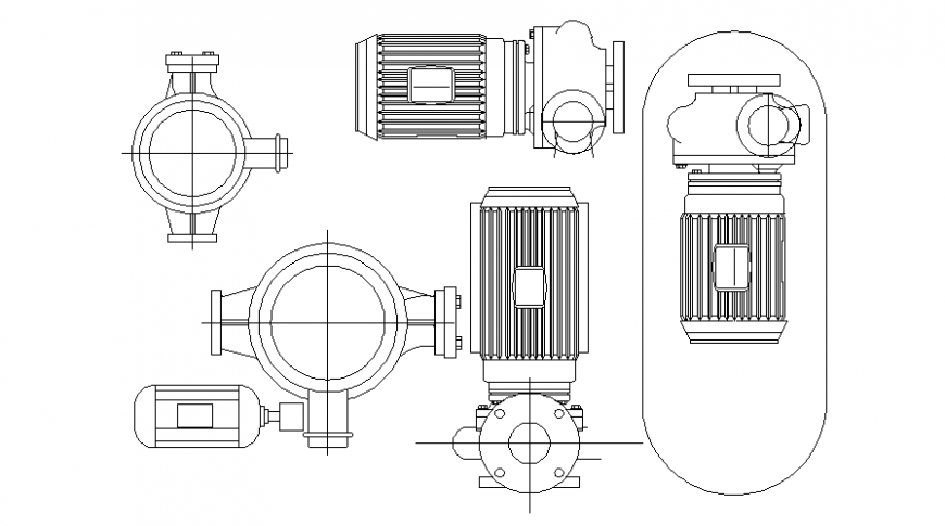 Electrical motor machinery blocks autocad software file