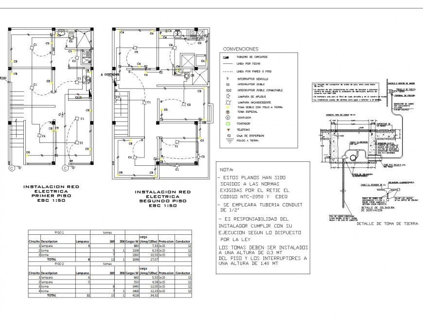 Electrical One family housing design plan dwg file