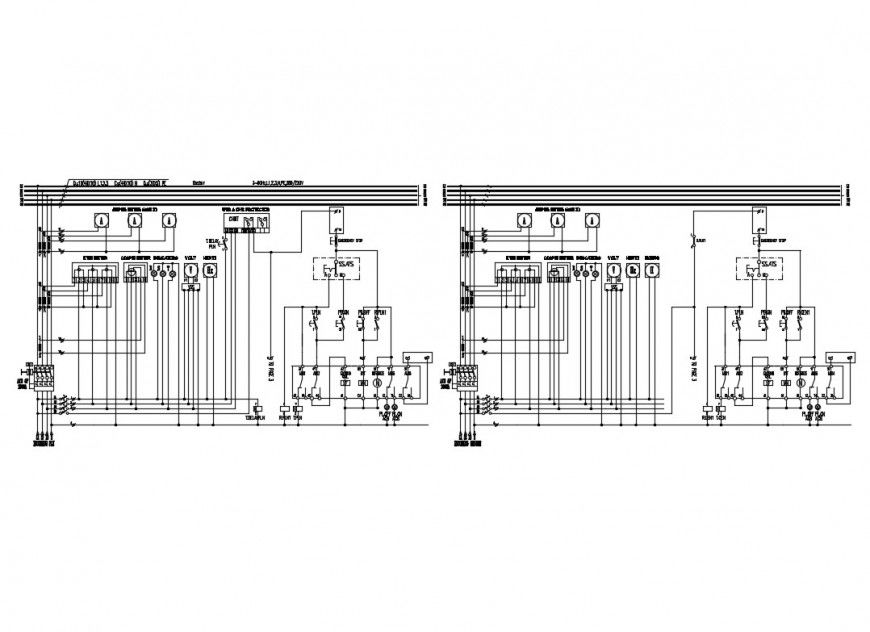 Electrical panel and diagram cad electrical details dwg file