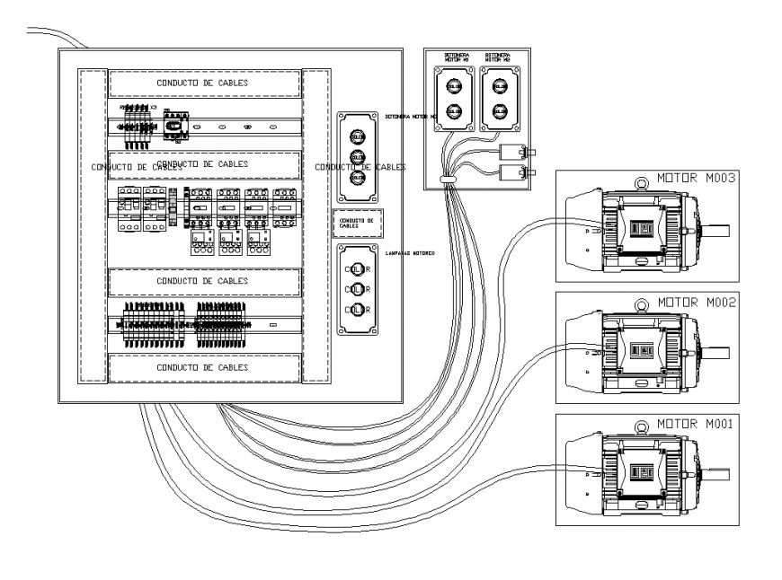 Electrical panel circuit detail elevation 2d layout autocad file