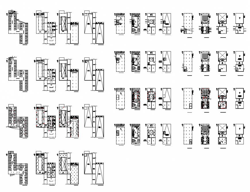 Electrical plan of a building structure 2d view layout file dwg file
