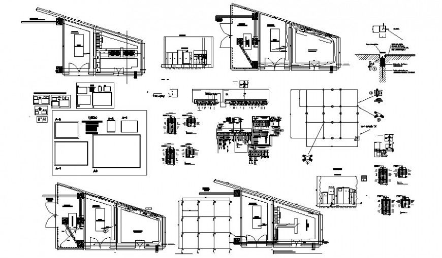 Electrical room details drawings 2d view plan autocad file