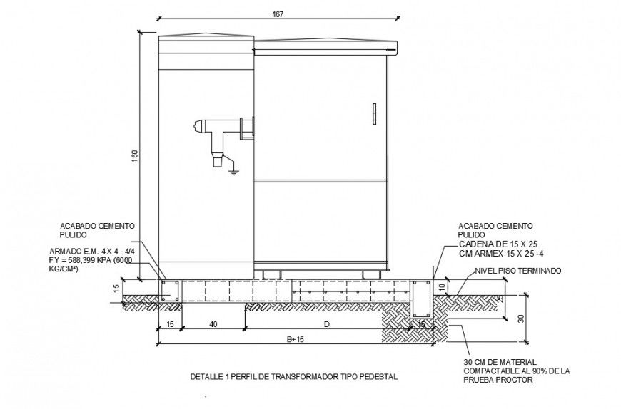 Electrical substation details 2d view section dwg autocad file