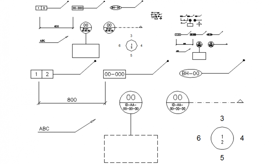 Electrical symbol blocks details of kitchen dwg file