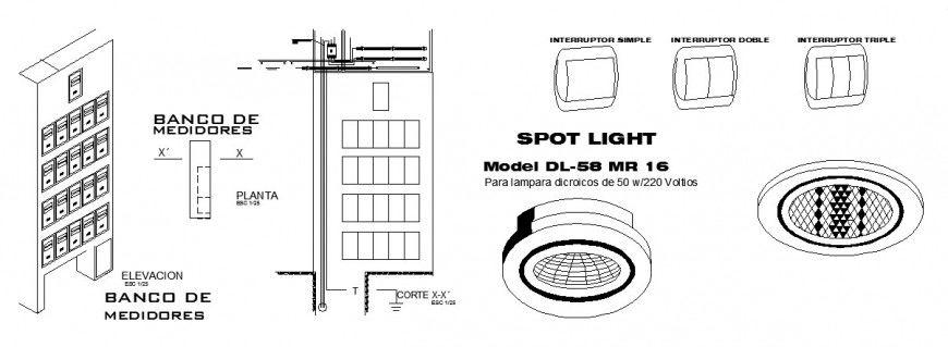 Electrical symbols drawing in dwg AutoCAD file.