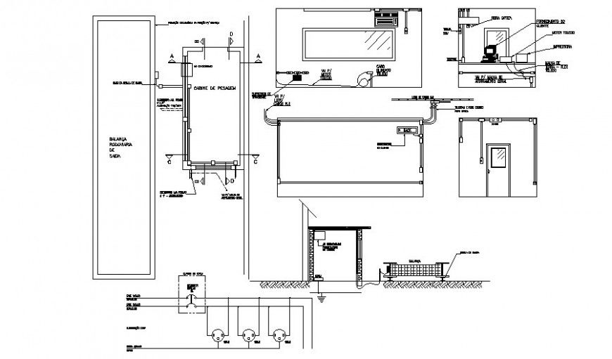 Electrical units drawings detail 2d view autocad file