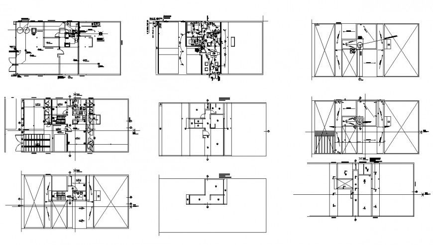 Electrical view in floor plan of house in auto cad