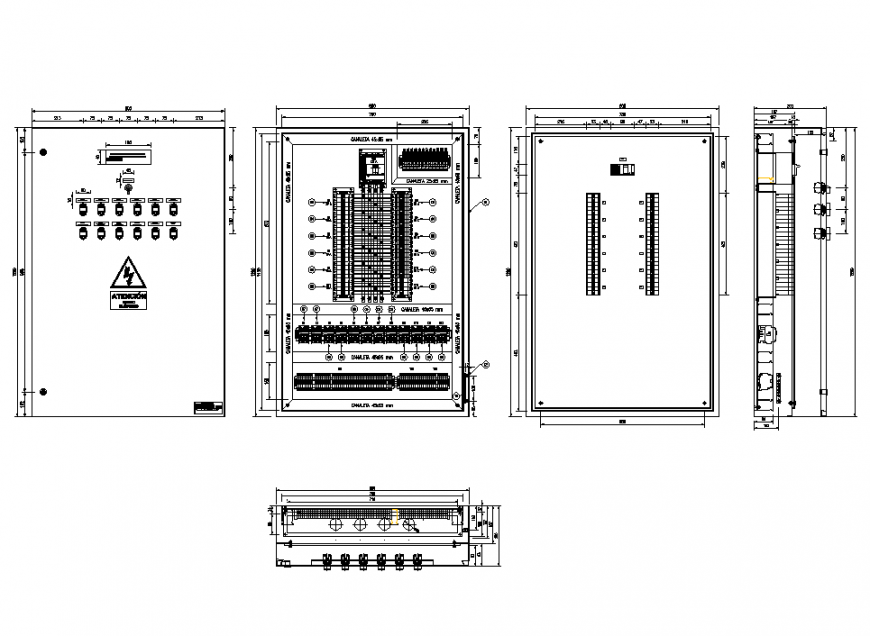 Electrical wiring system with open and close condition with plan and elevation dwg file