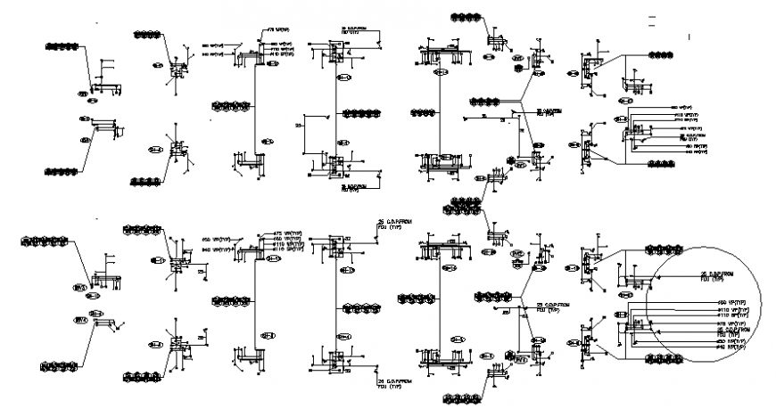 Electrical wirings block details drawings 2d view autocad file