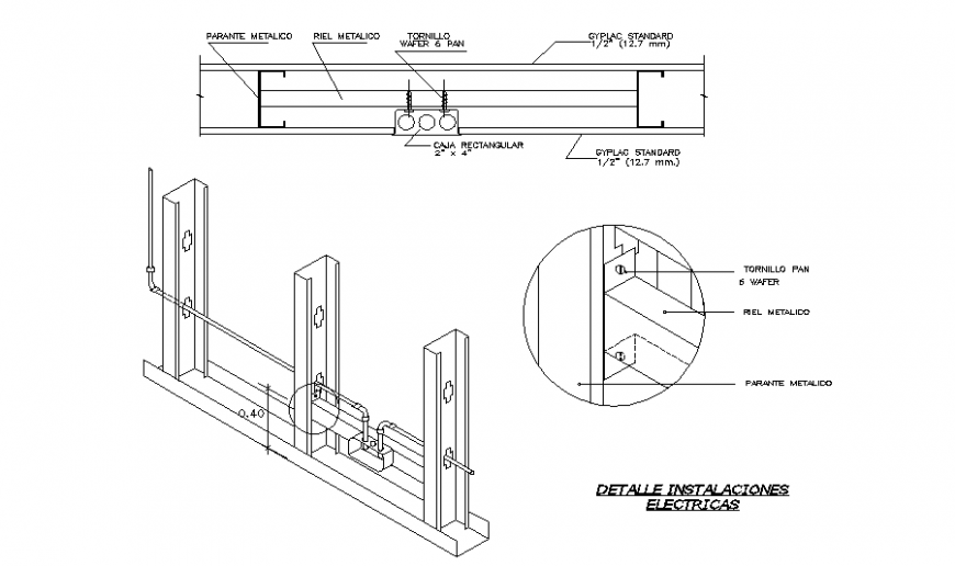 Electrics detail drawing in dwg file.