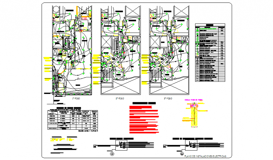 Electrification installation design drawing of family house design drawing