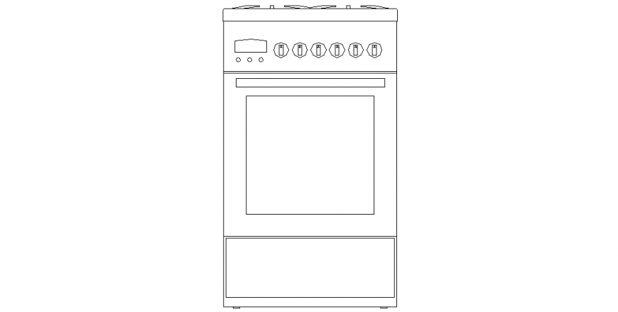 Electronic ATM machine simple elevation view dwg file