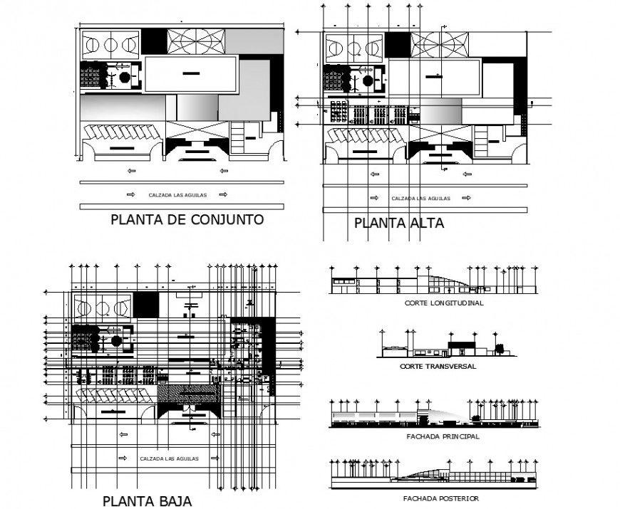 Elementary school working drawing in dwg file.