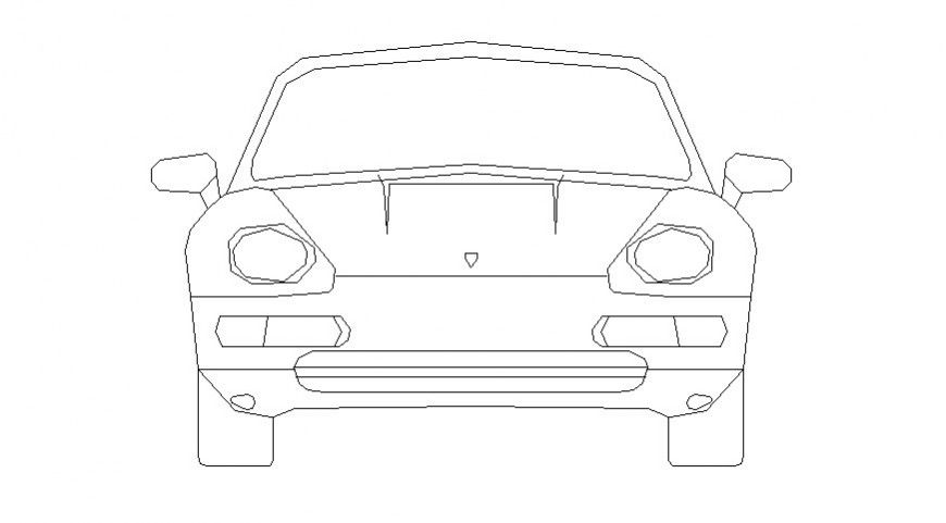 Elevation 2d drawing of car transportation block layout autocad software file