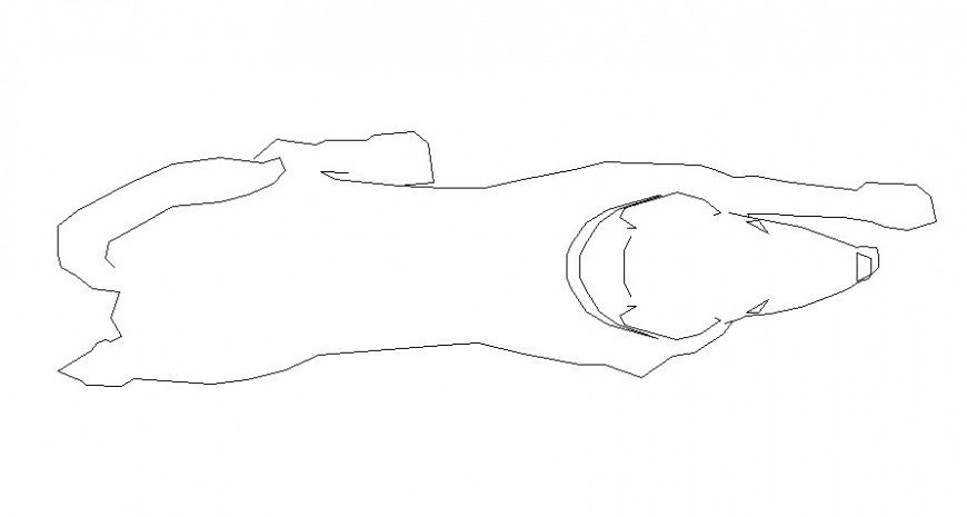 Elevation 2d view of pet dog animal blocks autocad software file