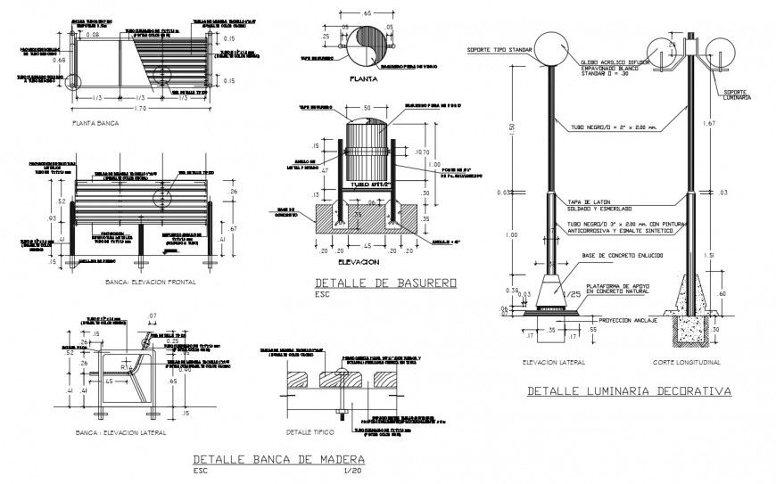 Elevation and plan of garden automation units 2d view dwg file