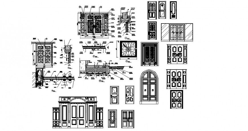 Elevation and section door autocad file