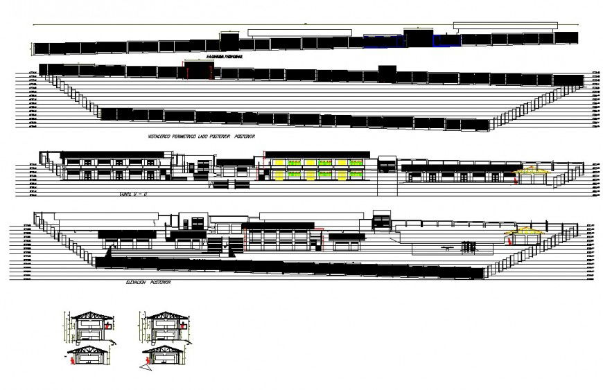 Elevation and section hotel layout file