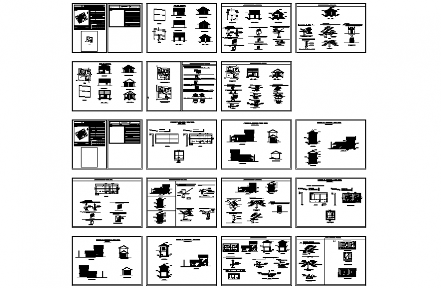 Elevation and section house planning autocad file