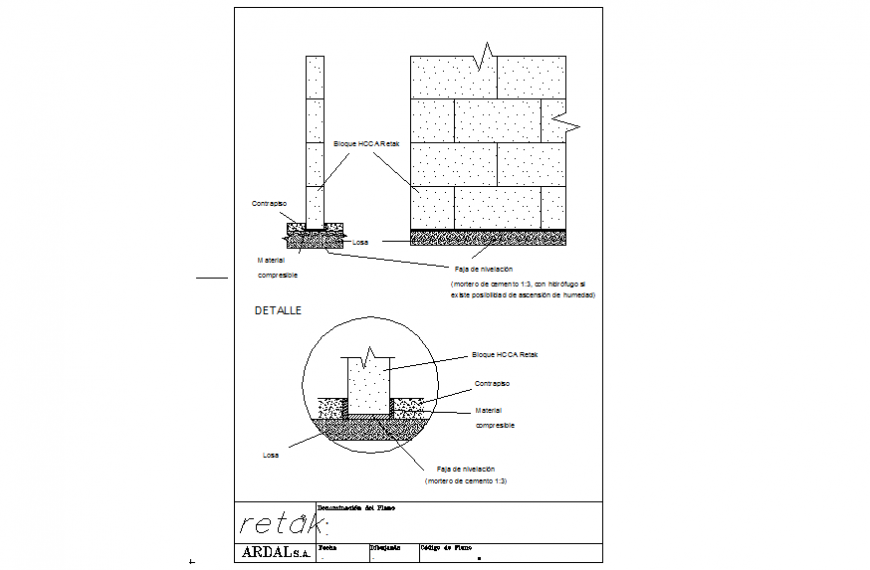Elevation and section wall section autocad file
