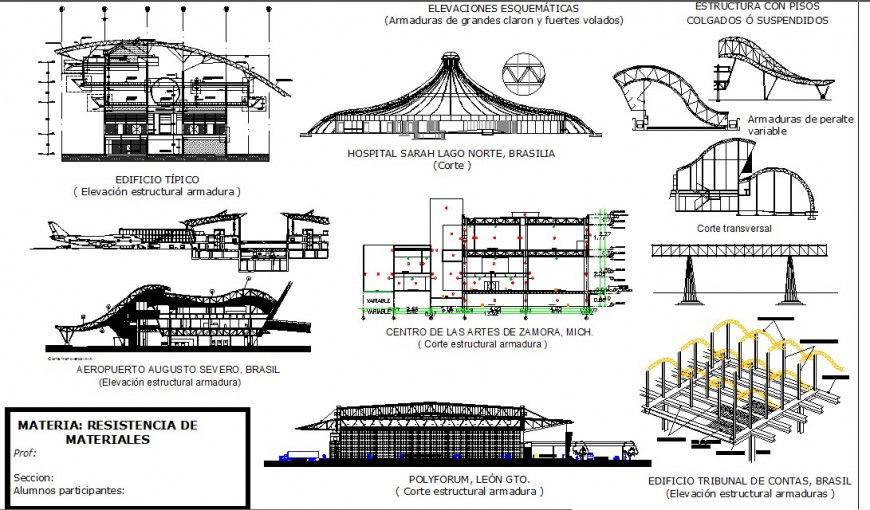 Elevation and sectional detail of airport