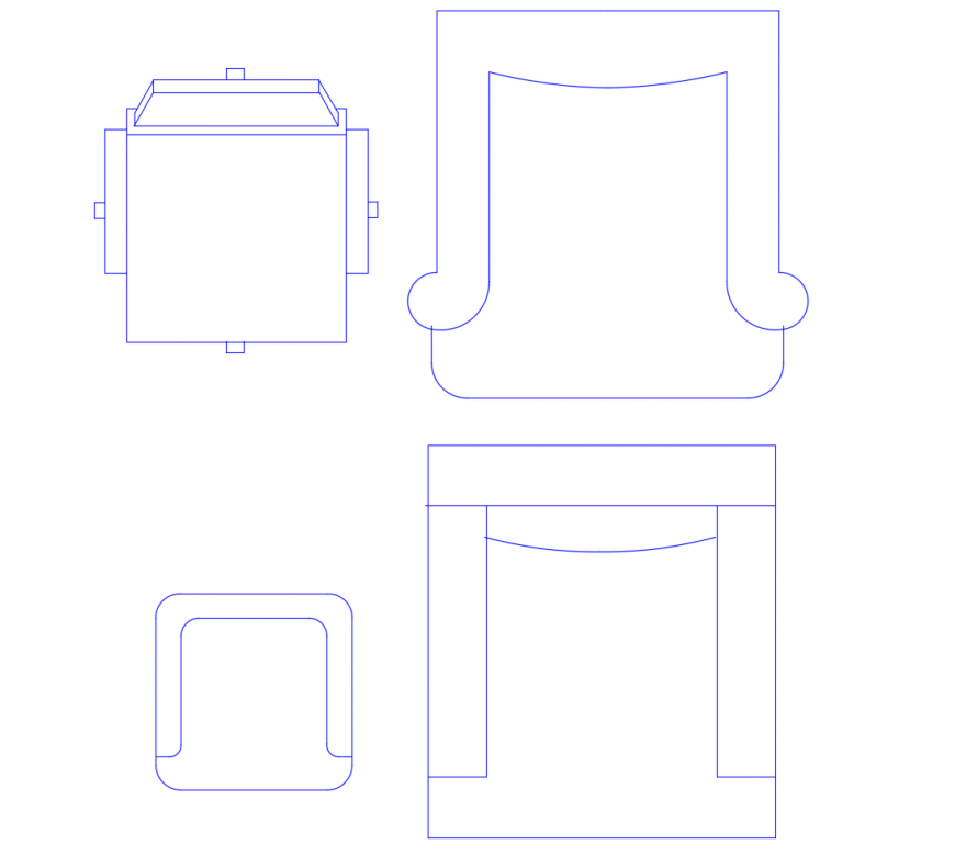 Elevation blocks of chair units 2d view CAD furniture autocad file