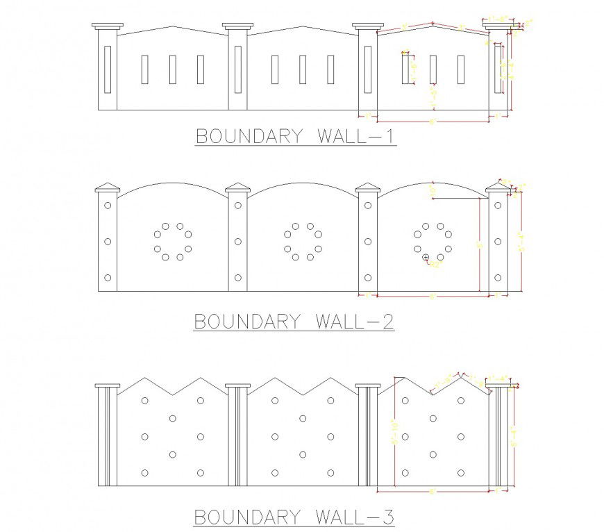 Elevation boundary wall layout file