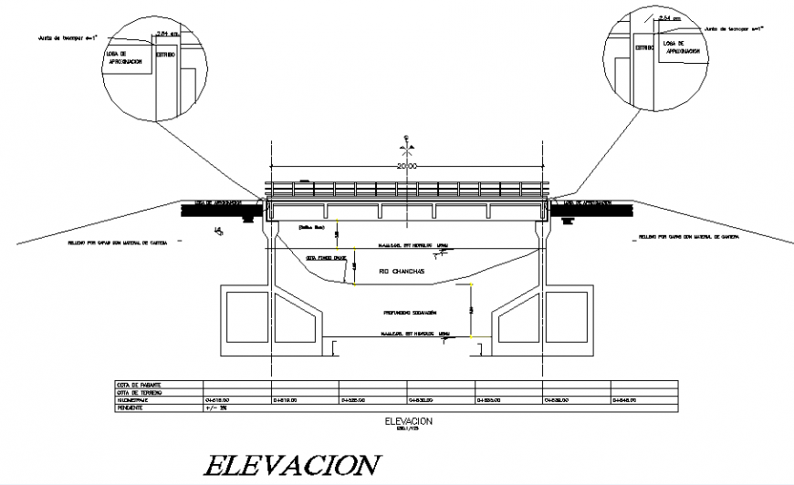 Elevation bridge plan autocad file