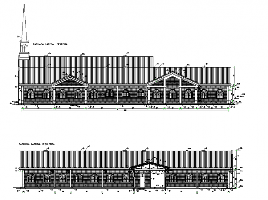 Elevation church plan detail dwg file