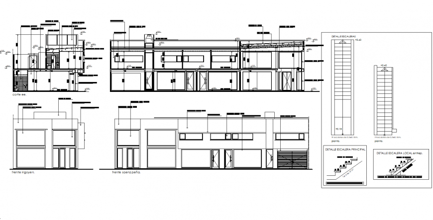 Elevation Commercial and office plan layout file