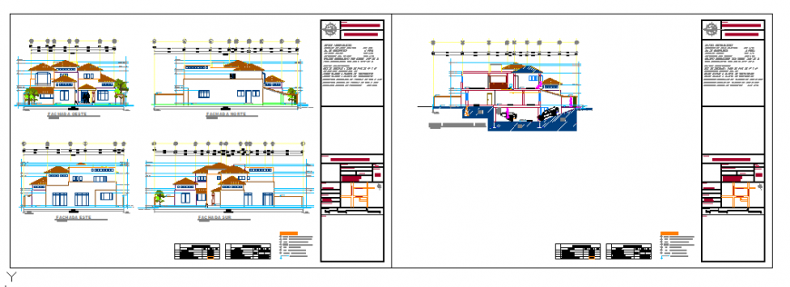 Elevation design drawing of Residential house design drawing project