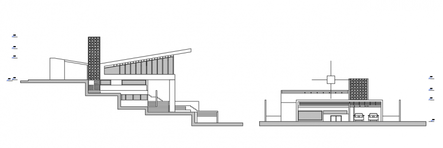 Elevation design drawing of single family home planning design drawing.