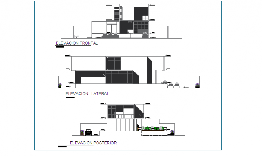 Elevation design drawing of living place design